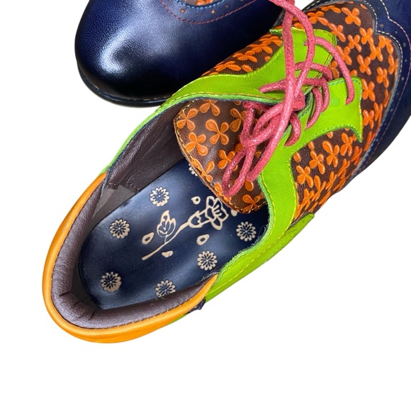 Socofy Colorful Fun Oxfords with Block Heel - New - Picture 6 of 8